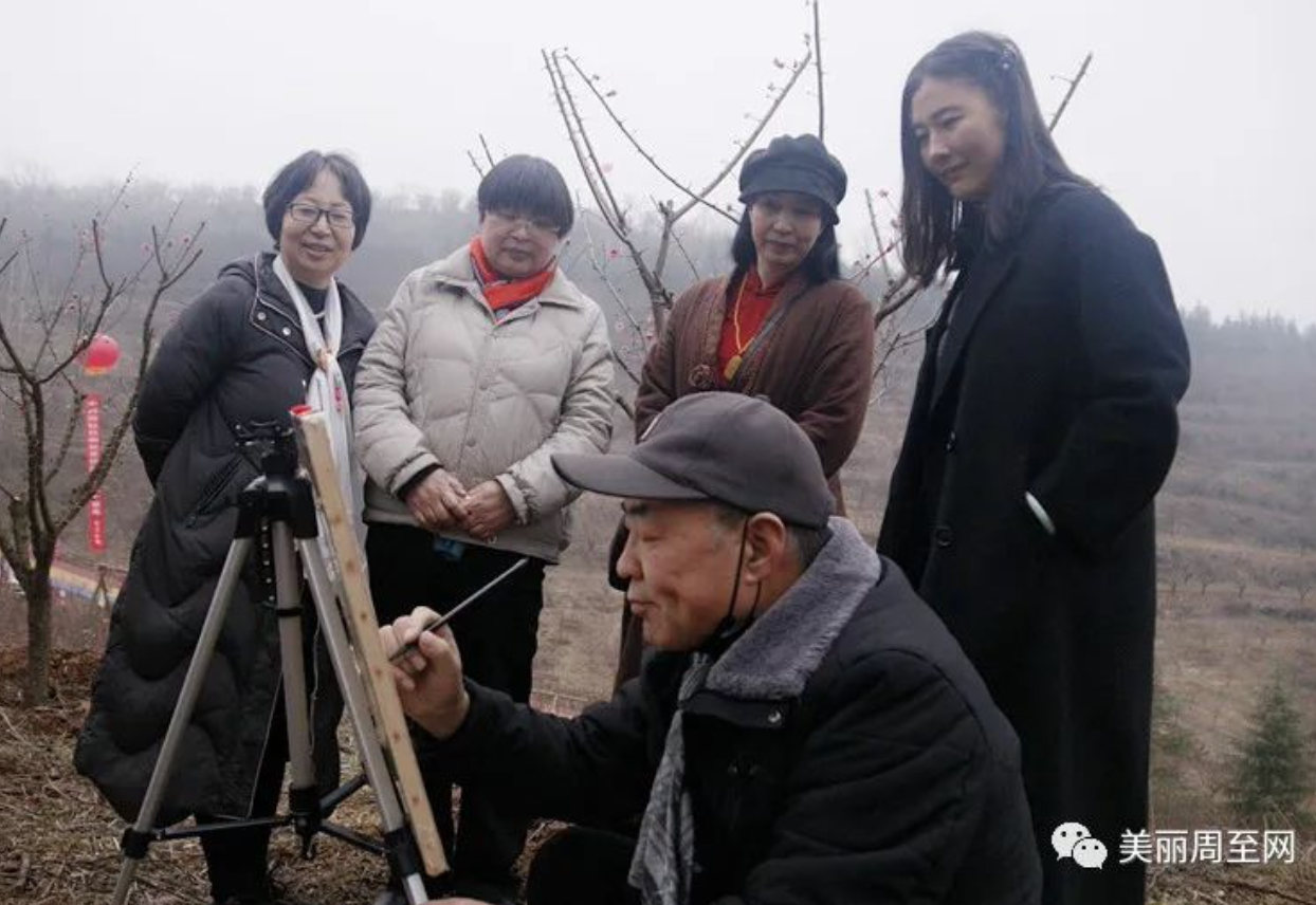 抒怀春色 梅下画梅 松筠轩艺起飞书画雅集馆千亩红梅基地采风写生(图3)